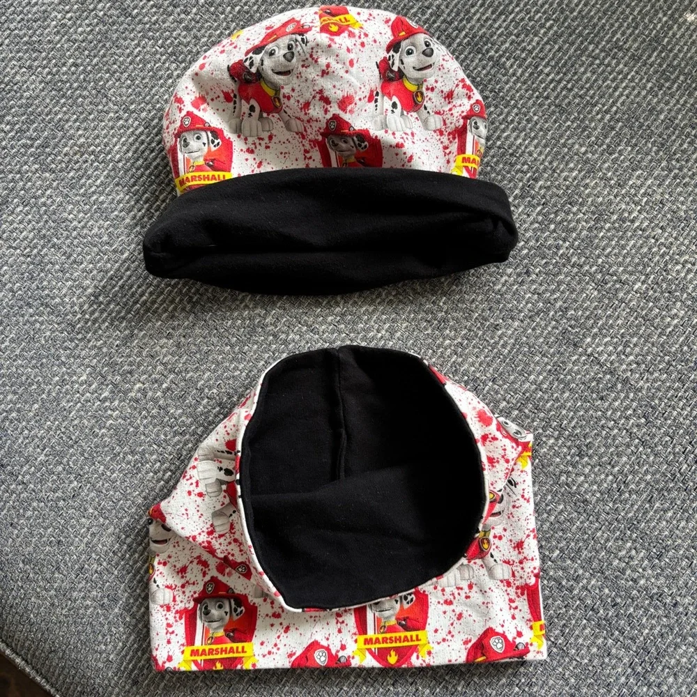 PAW Patrol Marshall Beanie Gaiter Scarf Set Red White Kids Size 4-6 Winter Hat